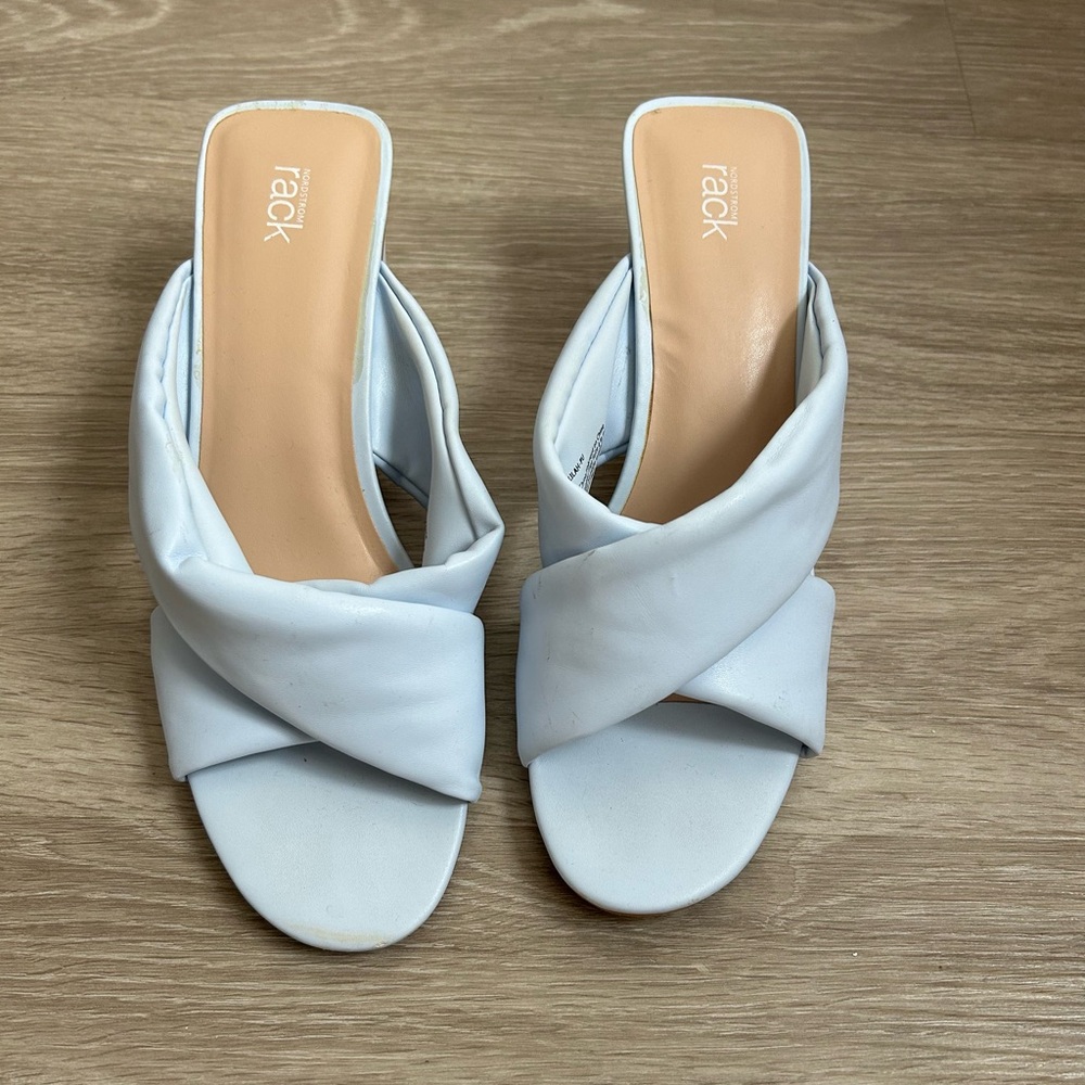 Nordstrom Rack baby blue puffy heels